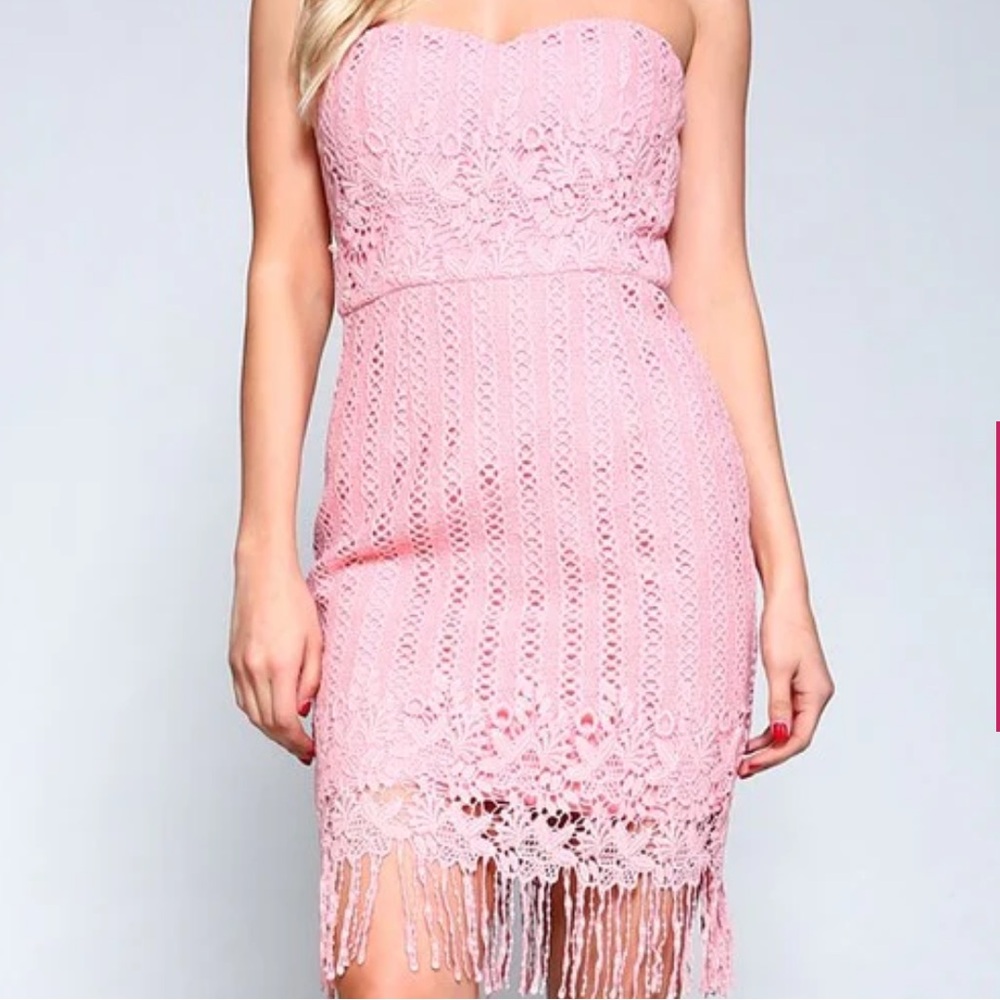 MINUET Lace Dress With Fringe